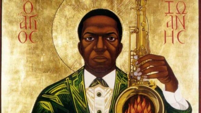 John Coltrane as depicted in The San Francisco church of John Coltrane.